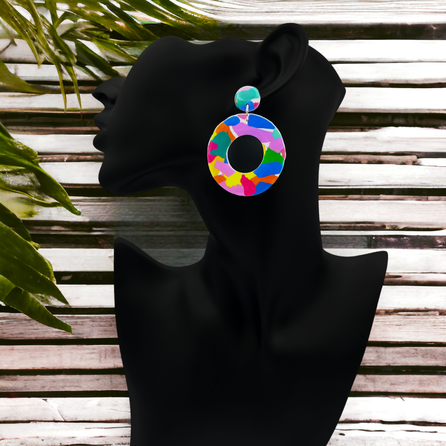 Made With Love Club Tropicana Collection Large Open Circle Post Earrings