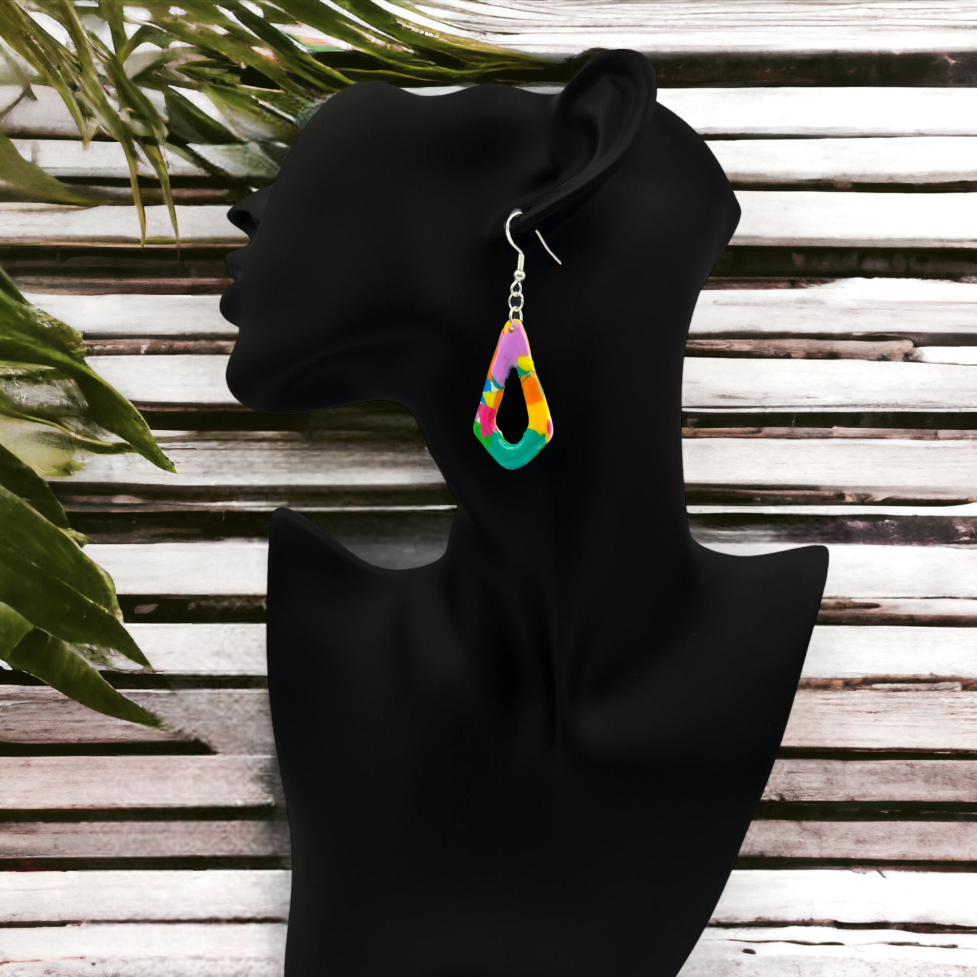 Made With Love Club Tropicana Collection Medium Open Teardrop Hook Earrings