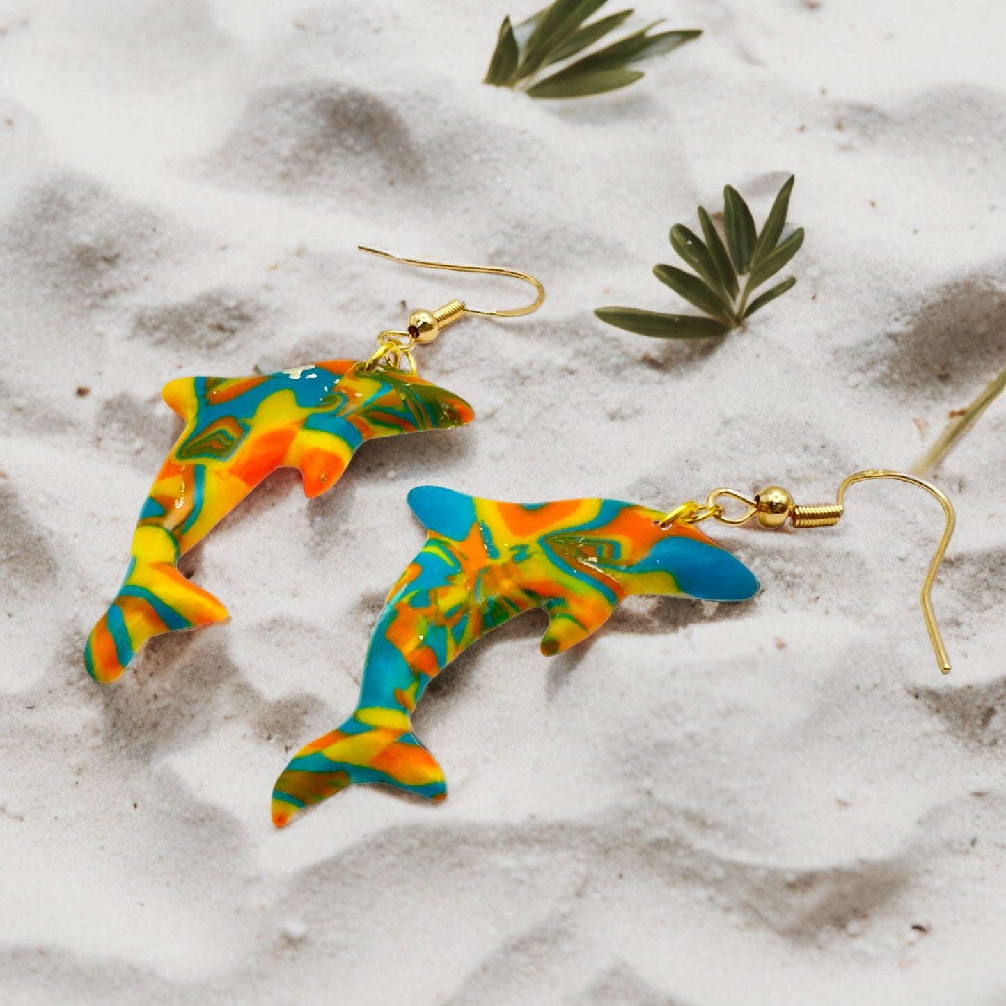 Made With Love Hawaiian Dreams Collection Medium Dolphin Hook Earrings