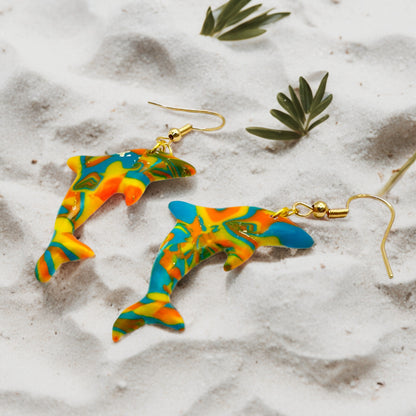 Made With Love Hawaiian Dreams Collection Medium Dolphin Hook Earrings