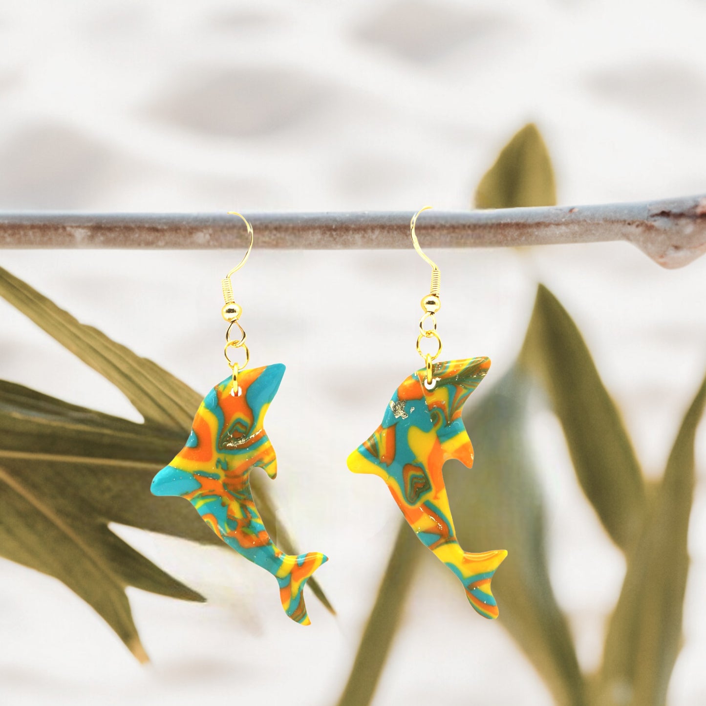 Made With Love Hawaiian Dreams Collection Medium Dolphin Hook Earrings