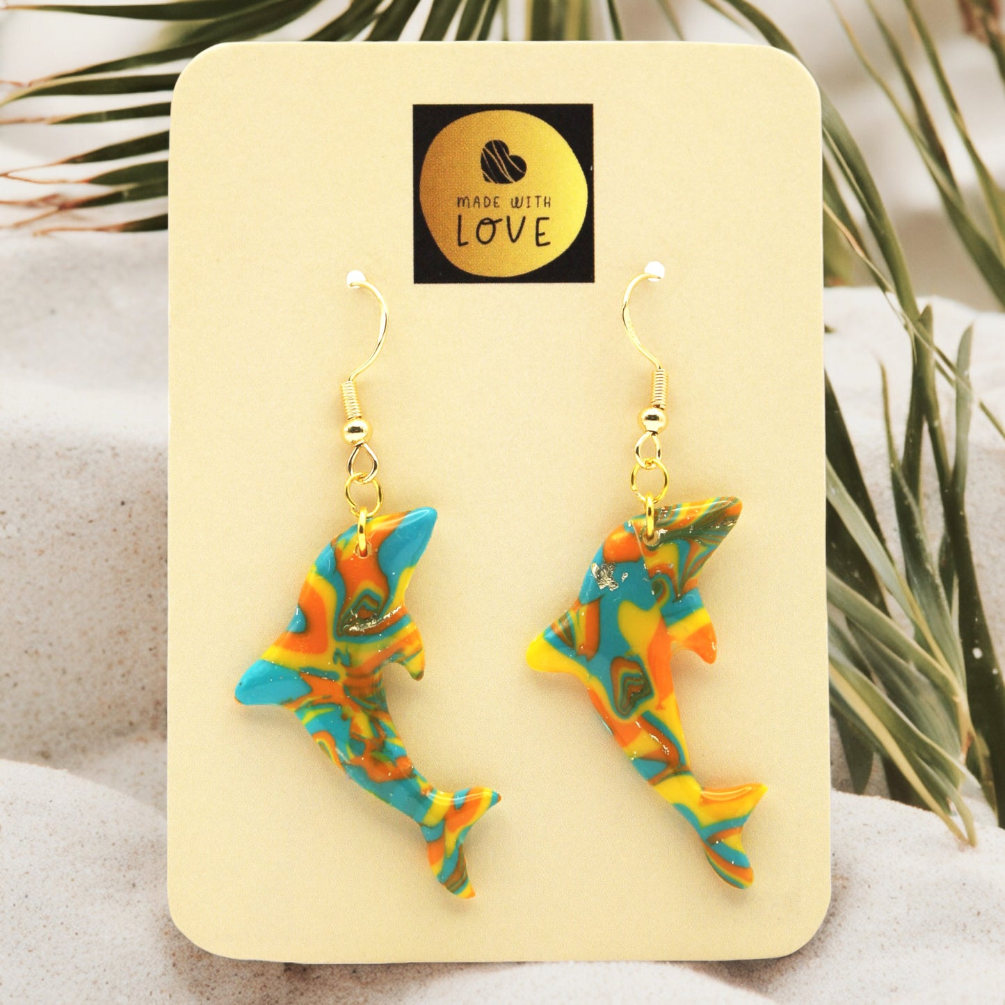 Made With Love Hawaiian Dreams Collection Medium Dolphin Hook Earrings