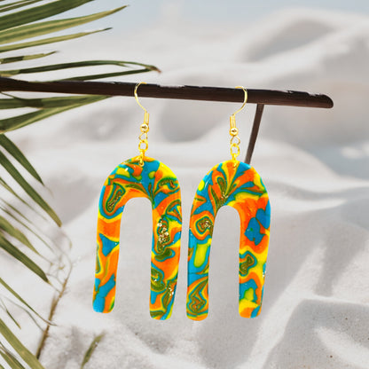 Made With Love Hawaiian Dreams Collection Extra Large Arch Hook Earrings