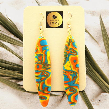 Made With Love Hawaiian Dreams Collection Extra Large Long Oval Hook Earrings