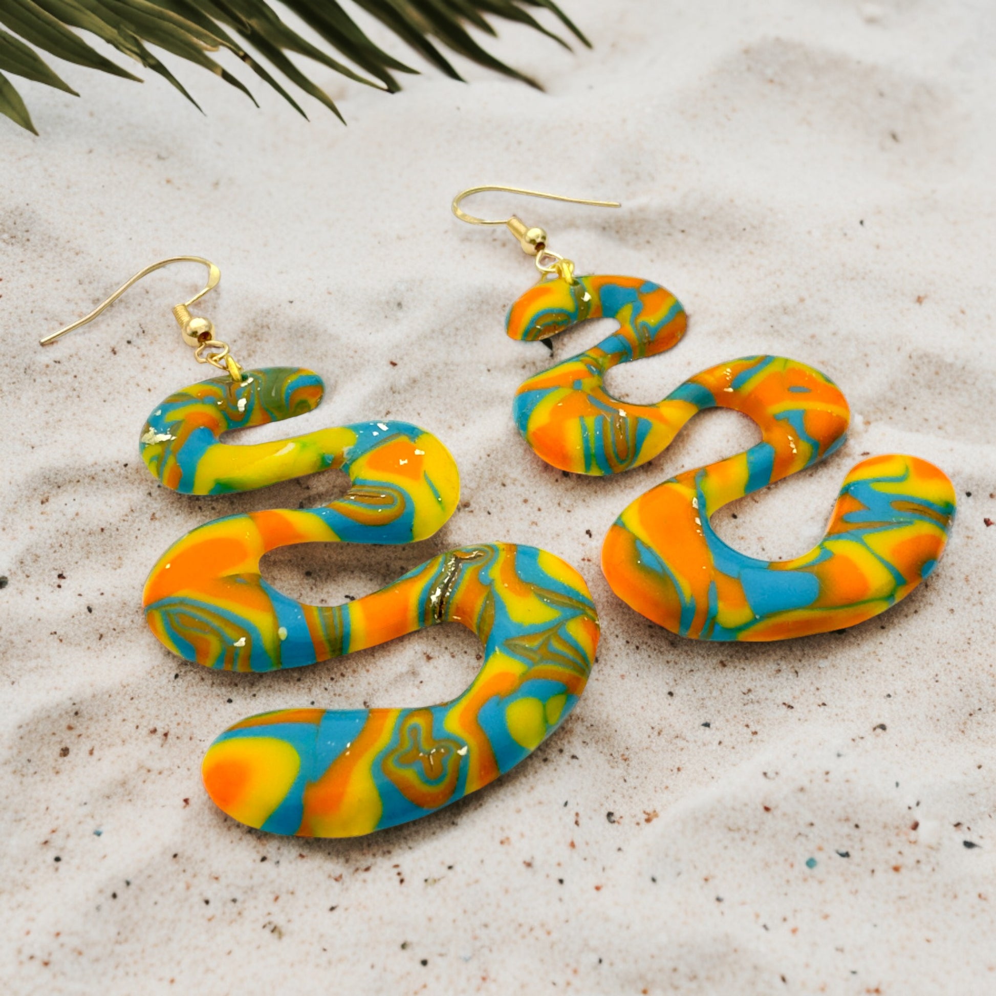 Made With Love Hawaiian Dreams Collection Extra Large Squiggles Hook Earrings