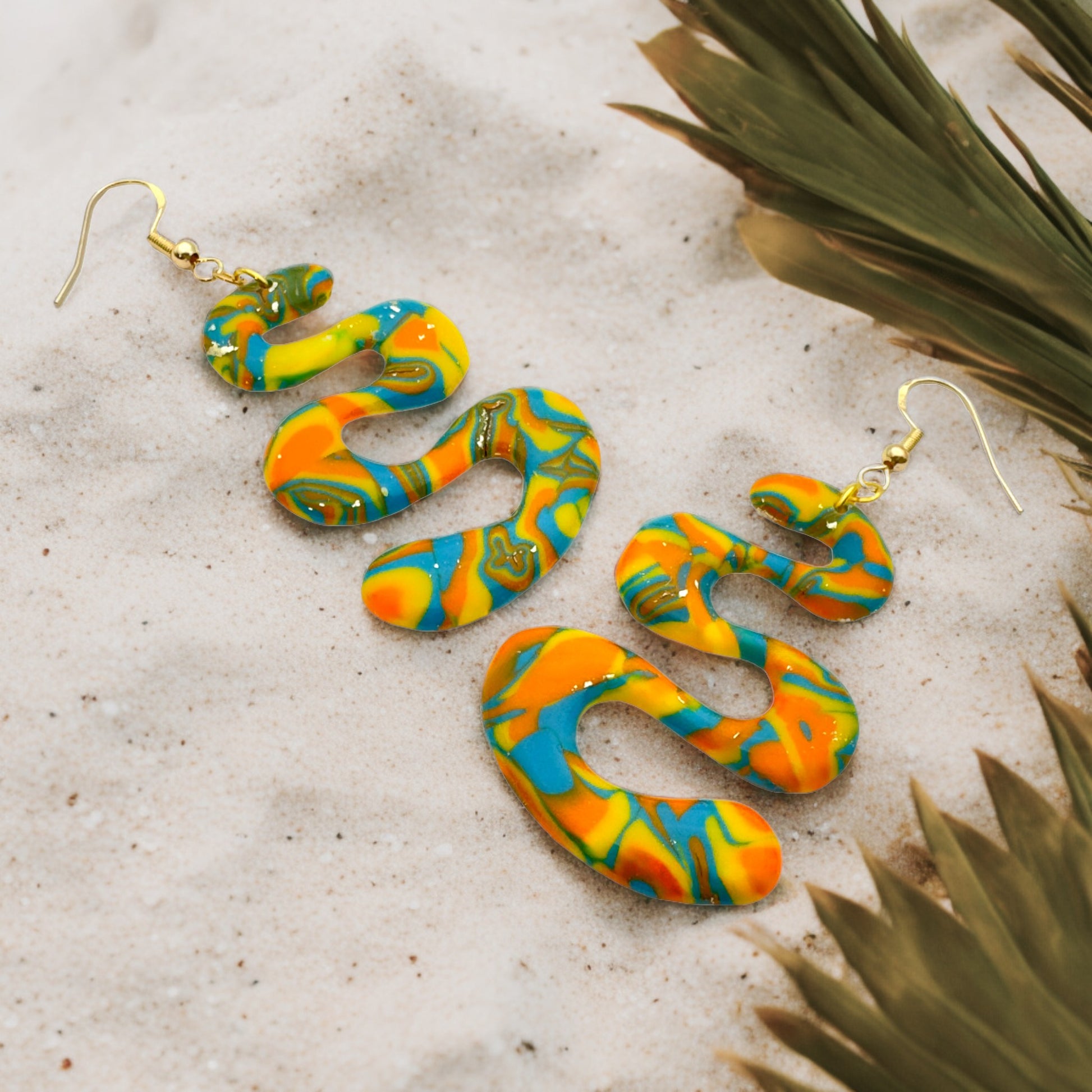 Made With Love Hawaiian Dreams Collection Extra Large Squiggles Hook Earrings