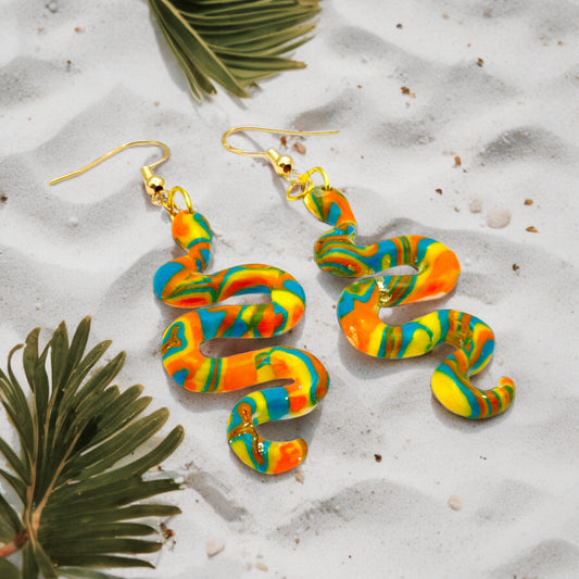 Made With Love Hawaiian Dreams Collection Medium Snake Hook Earrings 