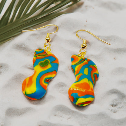 Made With Love Hawaiian Dreams Collection Small Feet Hook Earrings