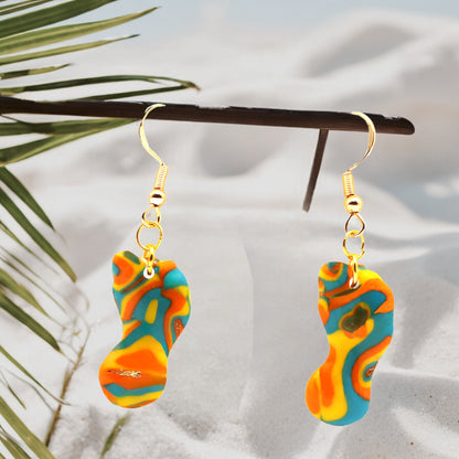 Made With Love Hawaiian Dreams Collection Small Feet Hook Earrings