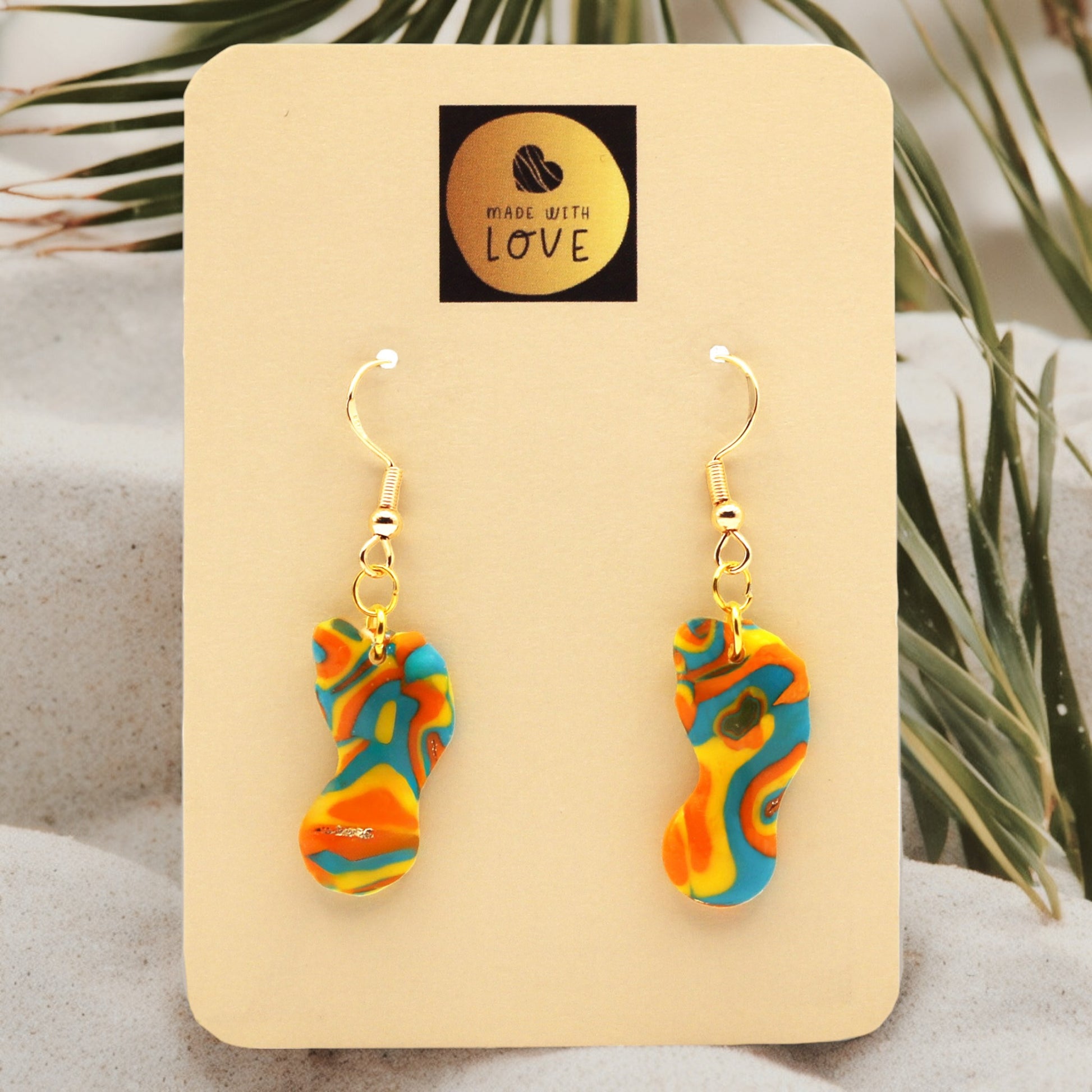 Made With Love Hawaiian Dreams Collection Small Feet Hook Earrings