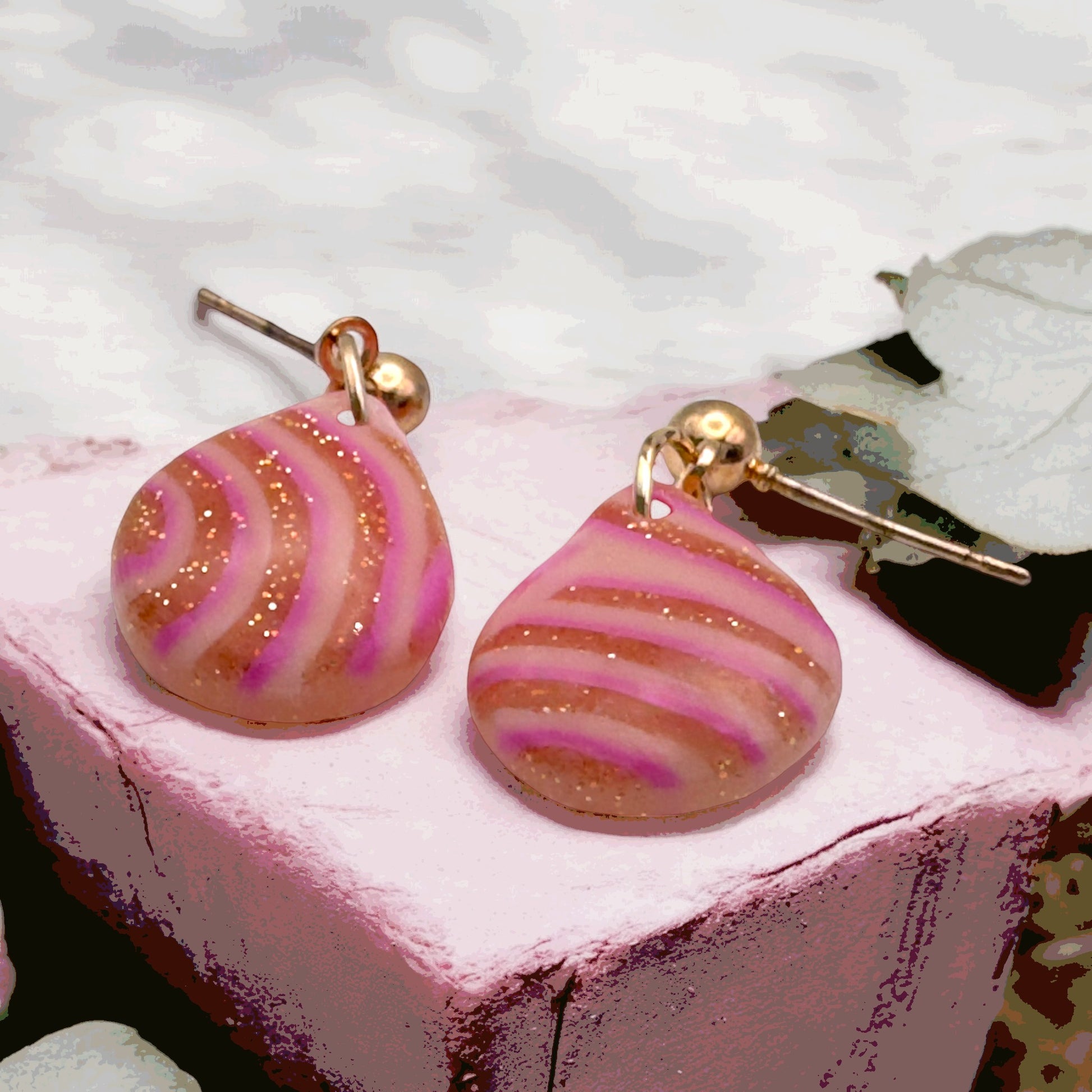 Made With Love Pink Fizz Collection Extra Small Teardrop Ball Stud Earrings