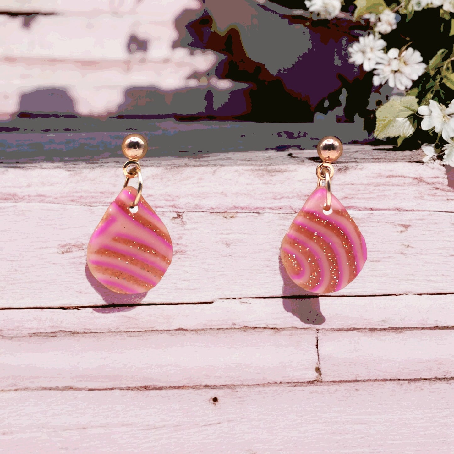 Made With Love Pink Fizz Collection Extra Small Teardrop Ball Stud Earrings