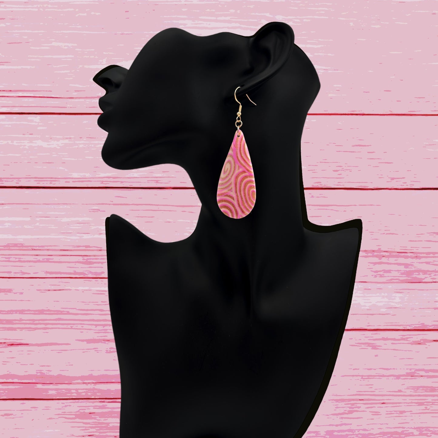 Made With Love Pink Fizz Collection Large Teardrop Hook Earrings