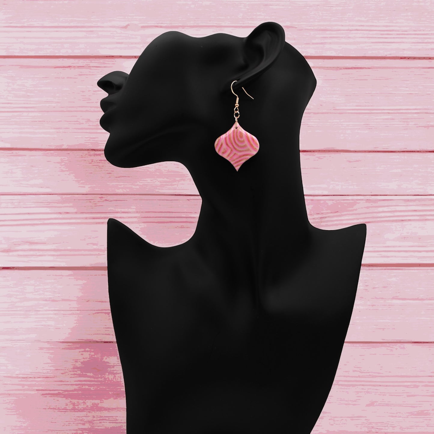 Made With Love Pink Fizz Collection Medium Arabesque Hook Earrings