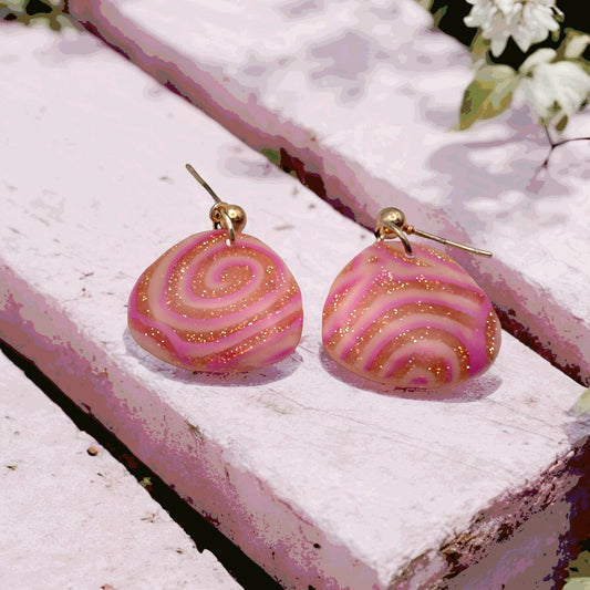 Made With Love Pink Fizz Collection Small Mushroom Ball Stud Earrings