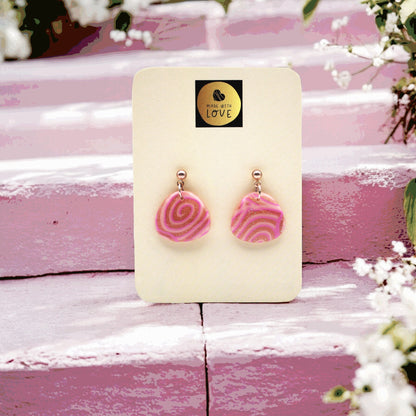 Made With Love Pink Fizz Collection Small Mushroom Ball Stud Earrings