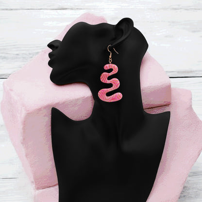 Made With Love Pink Fizz Collection Extra Large Squiggles Hook Earrings