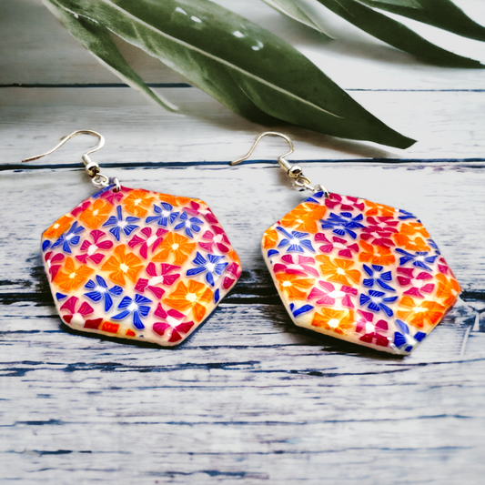 Made With Love Tutti Frutti Collection Large Hexagon Hook Earrings