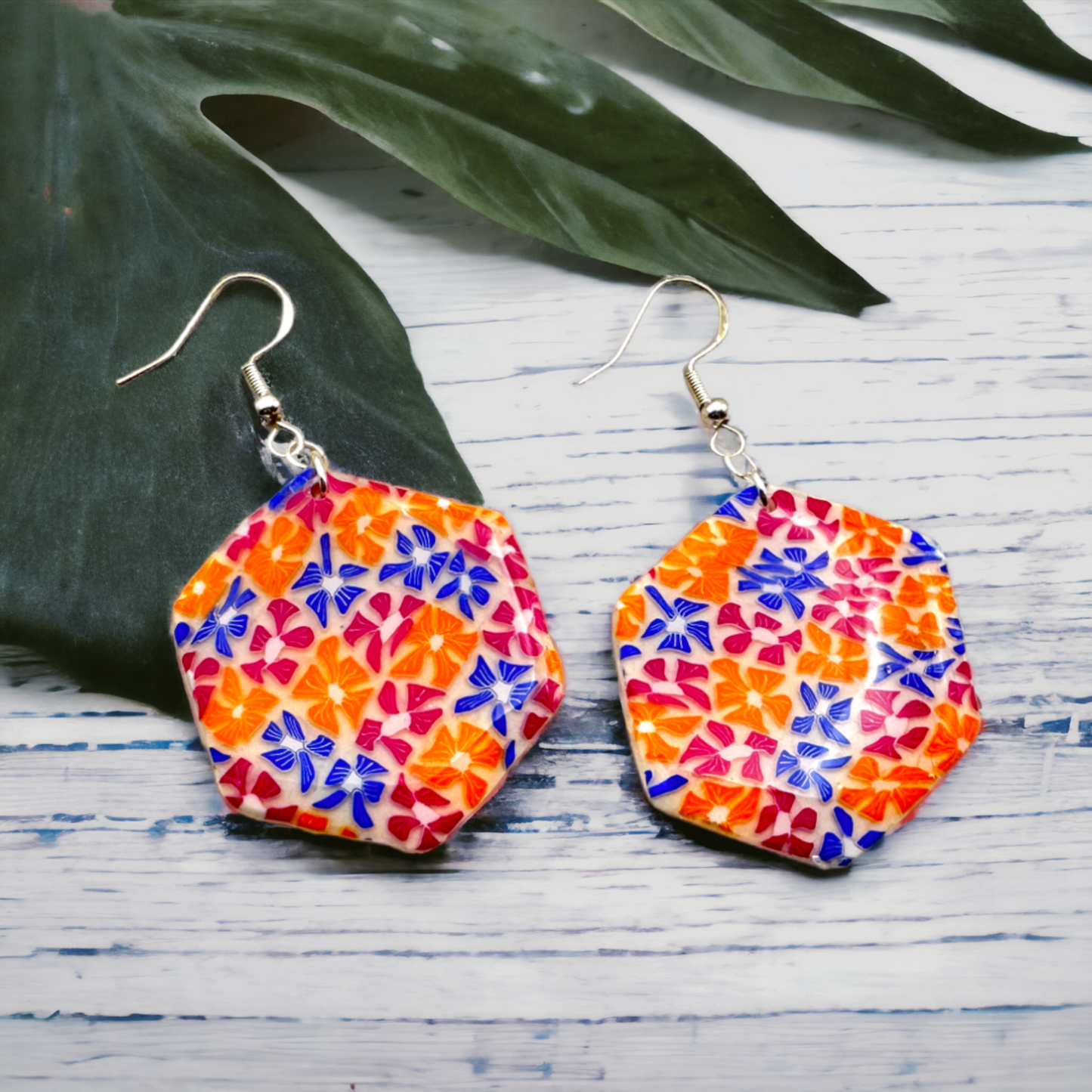 Made With Love Tutti Frutti Collection Large Hexagon Hook Earrings