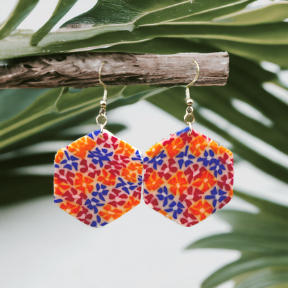 Made With Love Tutti Frutti Collection Large Hexagon Hook Earrings