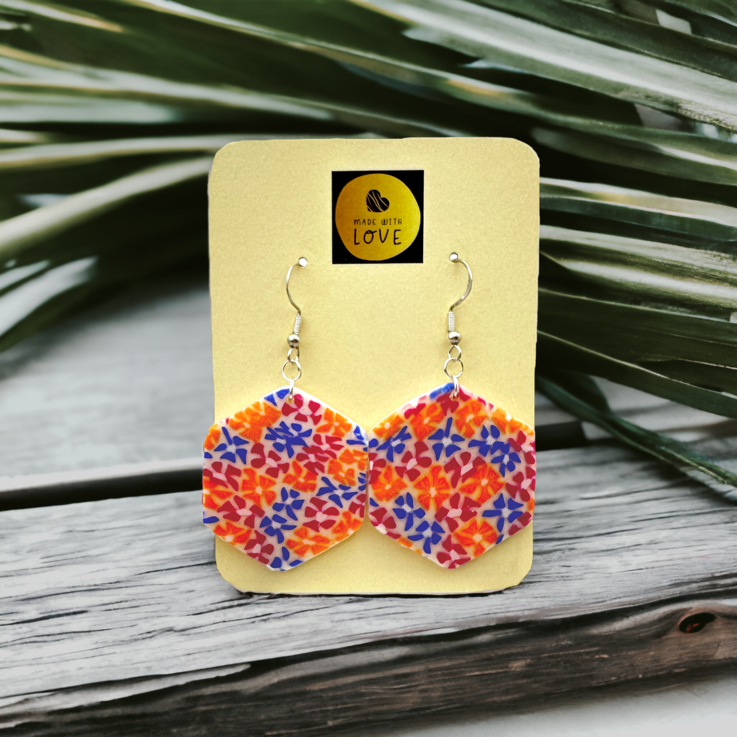 Made With Love Tutti Frutti Collection Large Hexagon Hook Earrings