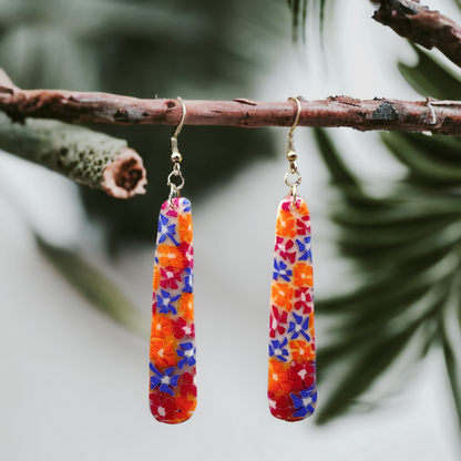 Made With Love Tutti Frutti Collection Large Long Rounded Pencil Hook Earrings