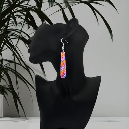 Made With Love Tutti Frutti Collection Large Long Rounded Pencil Hook Earrings