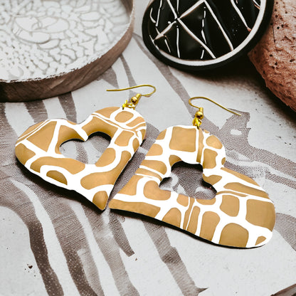 Made With Love Twiga Mkuu Collection Large Lazy Hearts Hook Earrings