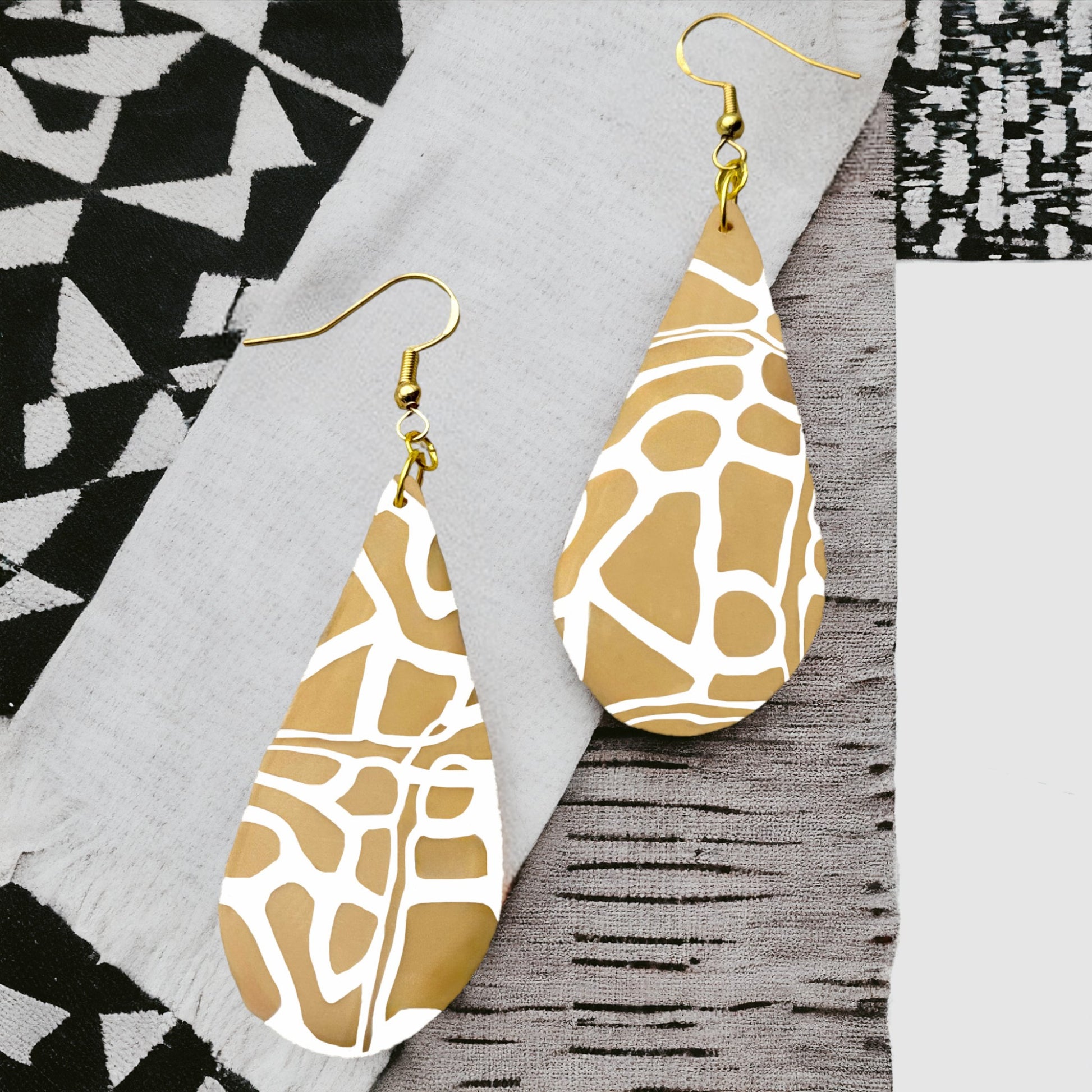 Made With Love Twiga Mkuu Collection Large Teardrop Hook Earrings