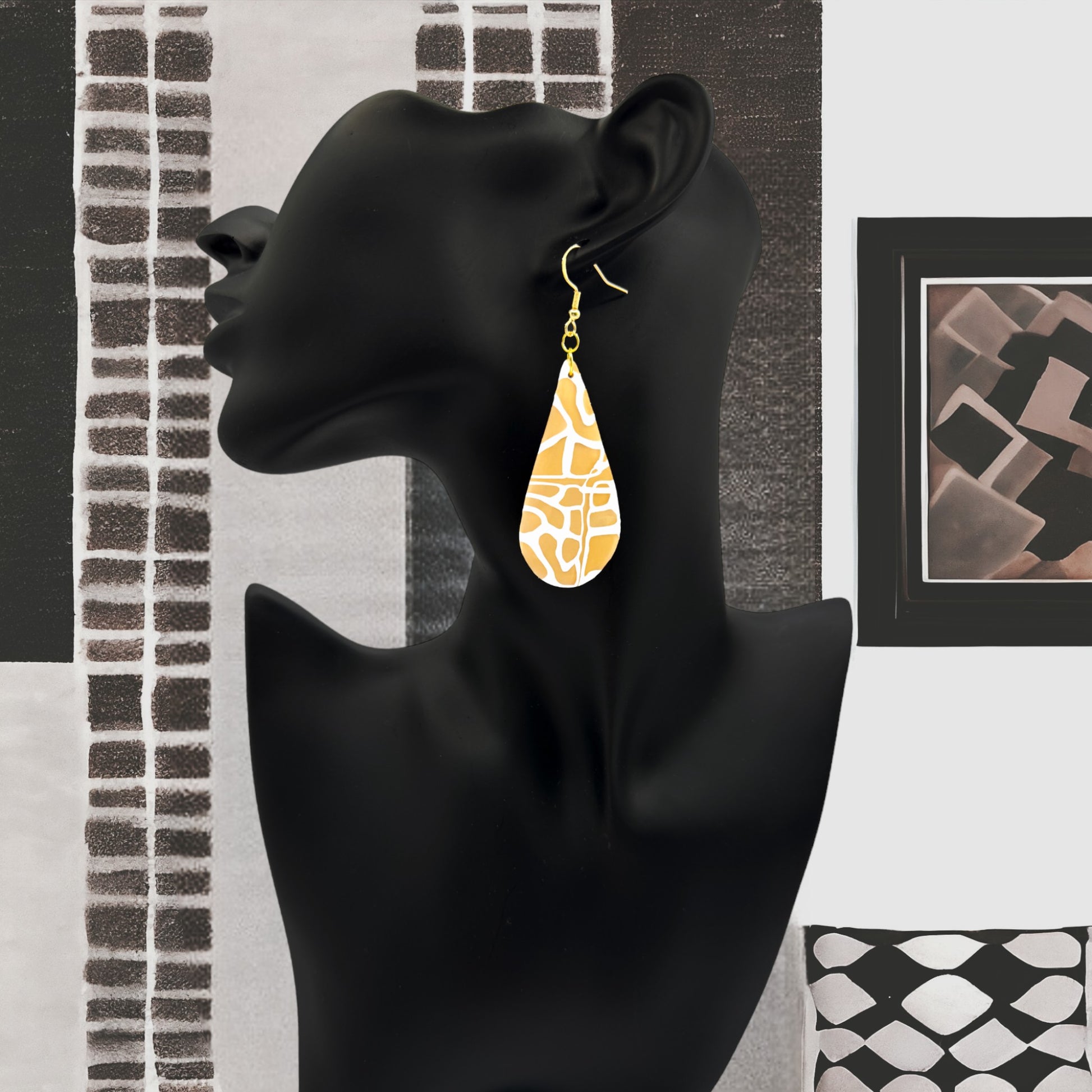 Made With Love Twiga Mkuu Collection Large Teardrop Hook Earrings