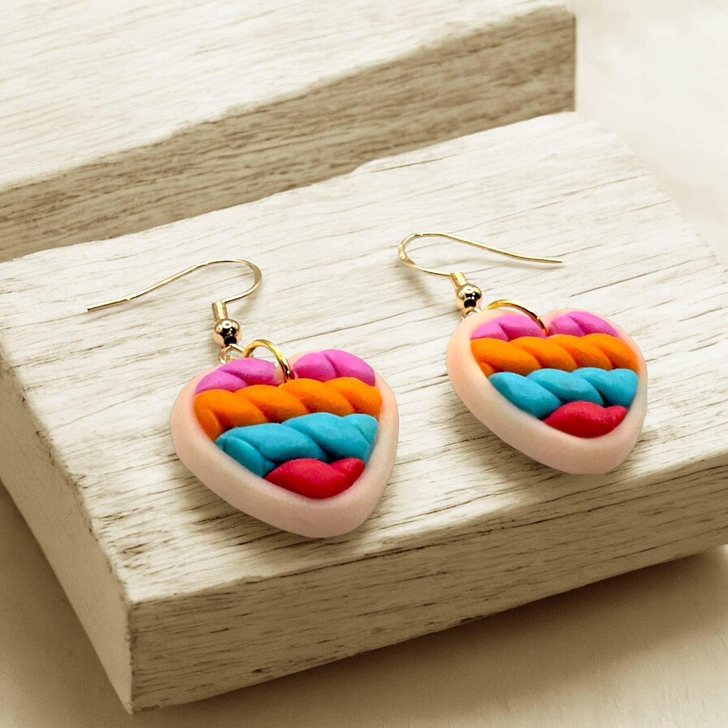 Made With Love Twisted Hearts Collection Bubblegum Burst Small Hook Earrings