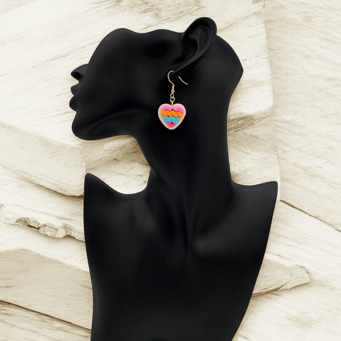 Made With Love Twisted Hearts Collection Bubblegum Burst Small Hook Earrings