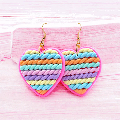 Made With Love Twisted Hearts Collection Cotton Candy Large Hook Earrings