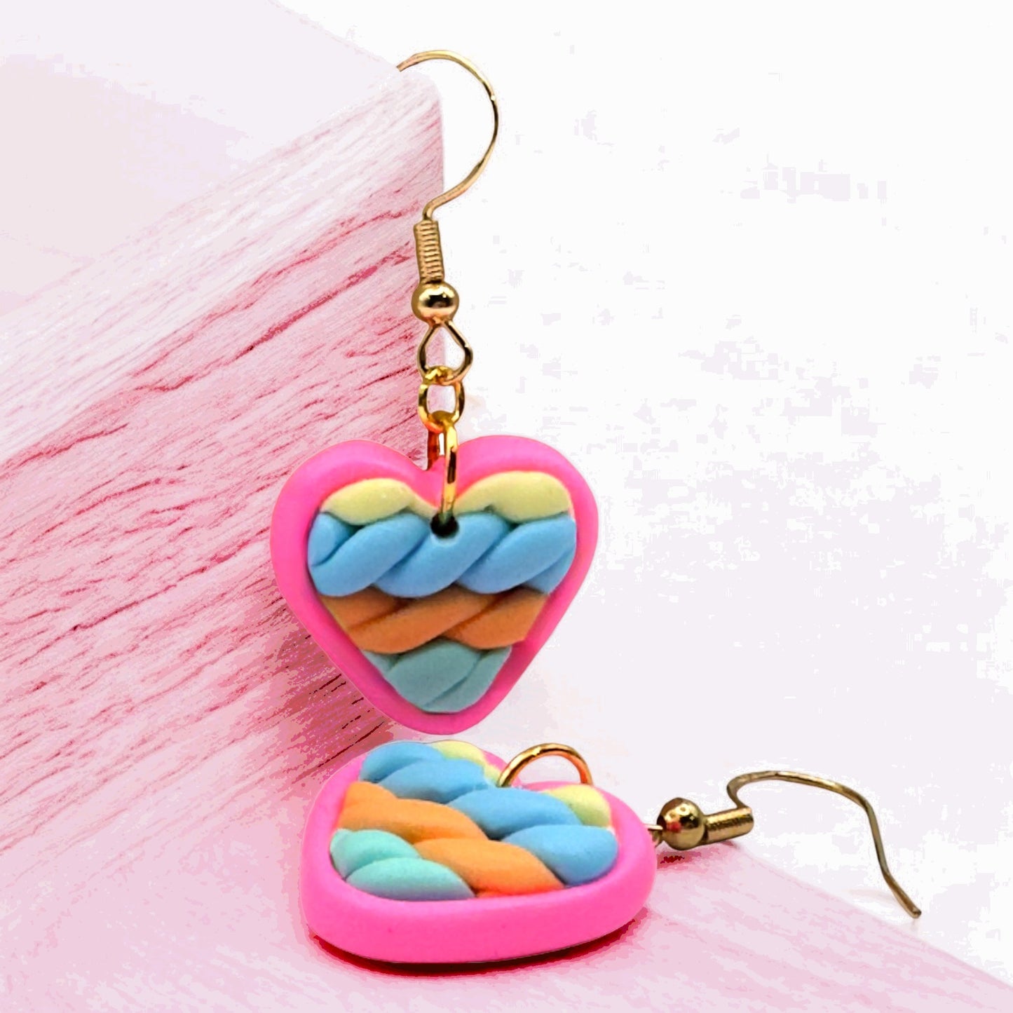 Made With Love Twisted Hearts Collection Cotton Candy Small Hook Earrings