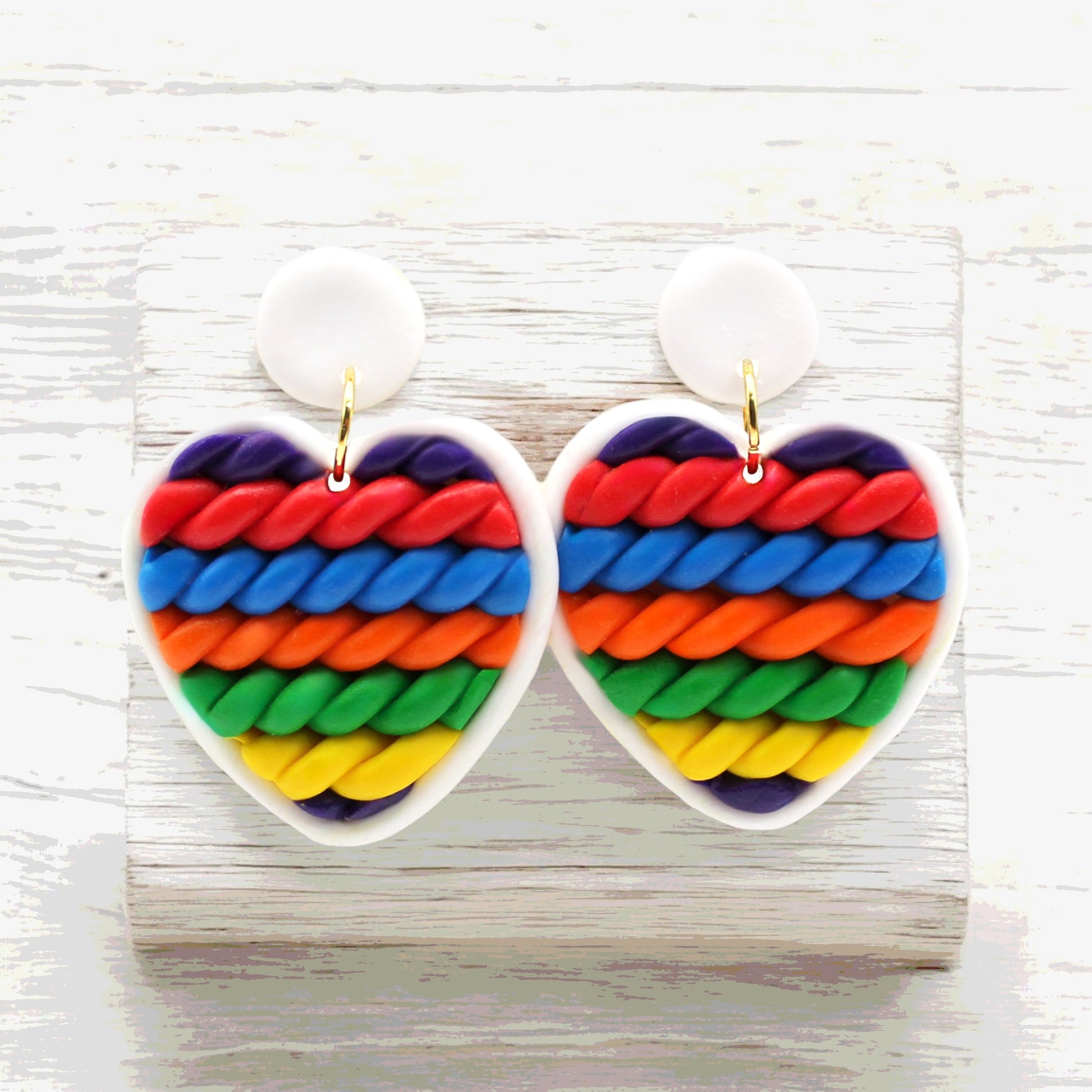 Made With Love Twisted Heart Collection Electric Dreams Medium Post Earrings