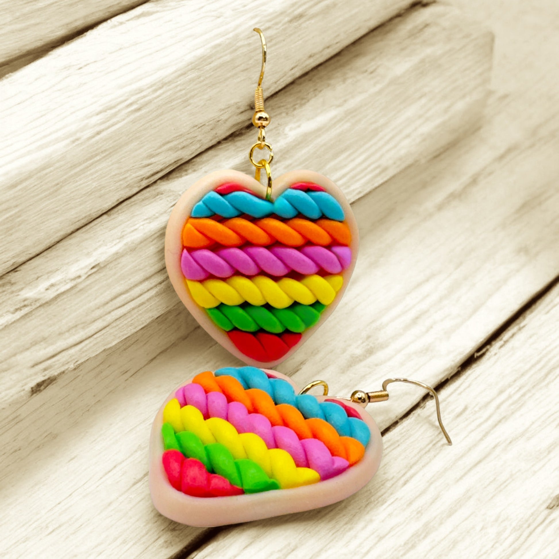 Made With Love Twisted Hearts Collection Bubblegum Burst Medium Hook Earrings