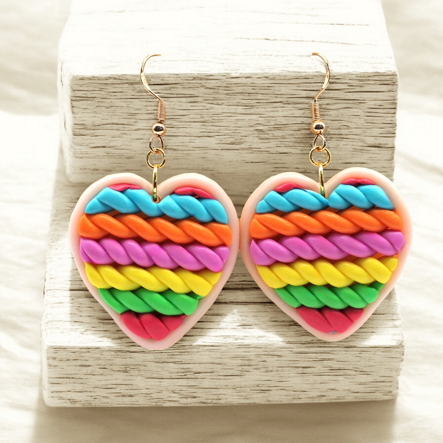 Made With Love Twisted Hearts Collection Bubblegum Burst Medium Hook Earrings