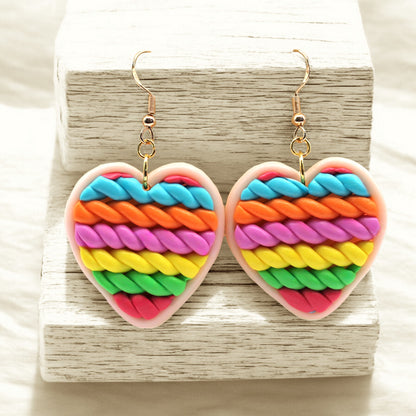 Made With Love Twisted Hearts Collection Bubblegum Burst Medium Hook Earrings