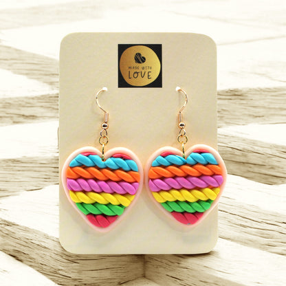 Made With Love Twisted Hearts Collection Bubblegum Burst Medium Hook Earrings