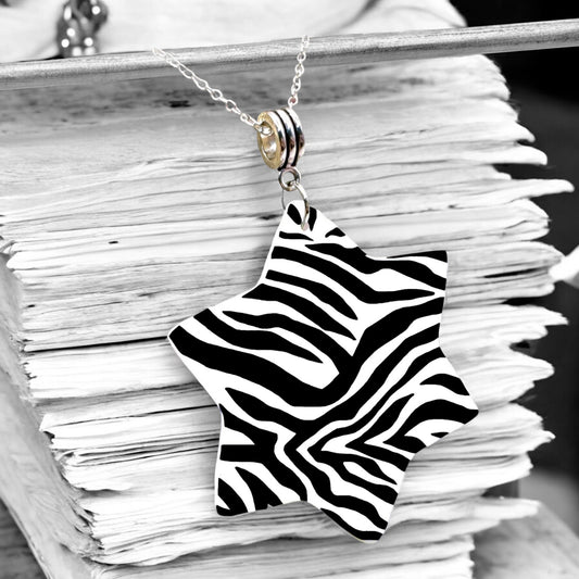 Made With Love Zebra Monochrome Collection Star Necklace